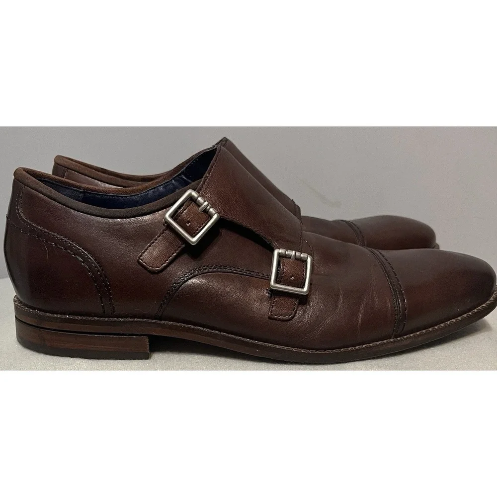 Cole Haan Shoes Mens Size 10.5 Brown Leather Double Monk Strap Dress Grand‎